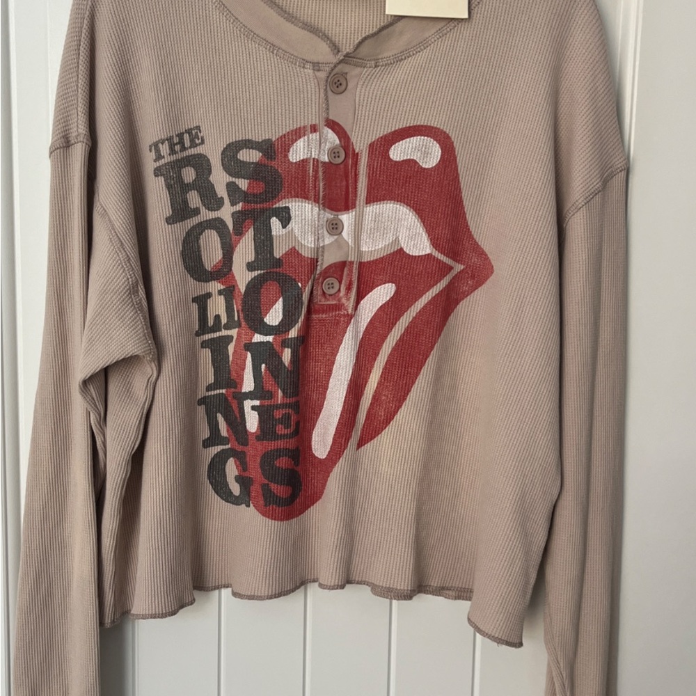 Retro Daydreamer The Rolling Stones Graphic Long Sleeve Shirt, Oversized NWT